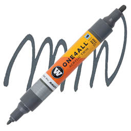 Molotow One4All Acrylic Twin Marker - Blue Grey Dark marker and swatch