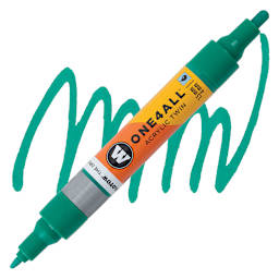 Molotow One4All Acrylic Twin Marker - Lagoon Blue marker and swatch