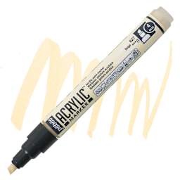 Pebeo Acrylic Marker - Beige, 4 mm, Chisel Nib marker and swatch