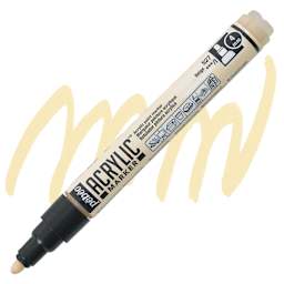 Pebeo Acrylic Marker - Beige, 4 mm, Bullet Nib marker and swatch