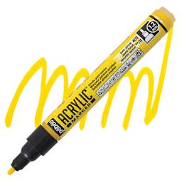 Pebeo Acrylic Marker - Dark Yellow, 1.2 mm, Bullet Nib marker and swatch