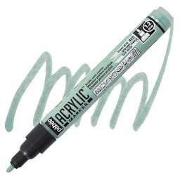 Pebeo Acrylic Marker - Green Grey, 1.2 mm, Bullet Nib marker and swatch