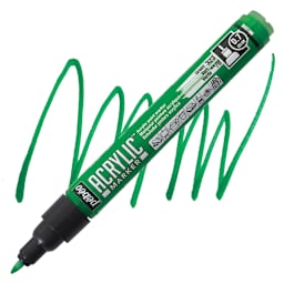 Pebeo Acrylic Marker - Green, 0.7 mm, Fine Nib marker and swatch