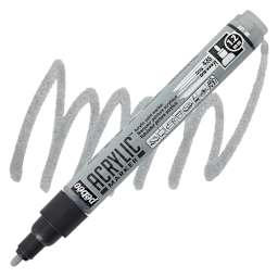 Pebeo Acrylic Marker - Grey, 1.2 mm, Bullet Nib marker and swatch