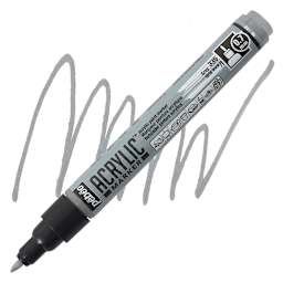 Pebeo Acrylic Marker - Grey, 0.7 mm, Fine Nib marker and swatch