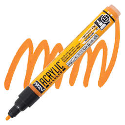 Pebeo Acrylic Marker - Light Orange, 1.2 mm, Bullet Nib marker and swatch