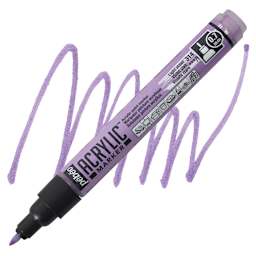 Pebeo Acrylic Marker - Light Violet, 0.7 mm, Fine Nib marker and swatch