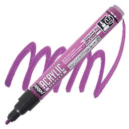 Pebeo Acrylic Marker - Oriental Violet, 1.2 mm Bullet Nib marker and swatch