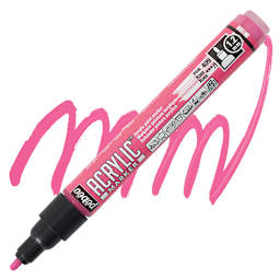 Pebeo Acrylic Marker - Pink, 1.2 mm, Bullet Nib marker and swatch