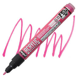 Pebeo Acrylic Marker - Pink, 0.7 mm, Fine Nib marker and swatch