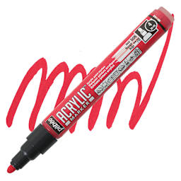 Pebeo Acrylic Marker - Red, 4 mm, Bullet Nib marker and swatch