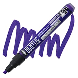 Pebeo Acrylic Marker - Violet, 4 mm, Chisel Nib marker and swatch