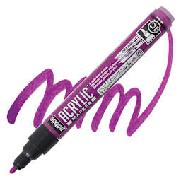 Pebeo Acrylic Marker - Vivid Violet, 1.2 mm, Bullet Nib marker and swatch