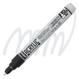 Pebeo Acrylic Marker - Nepal White 1.2 mm bullet nib marker and swatch