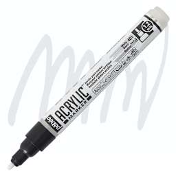 Pebeo Acrylic Marker - White, 1.2 mm, Bullet Nib marker and swatch