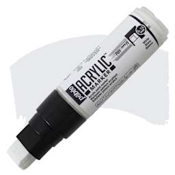Pebeo Acrylic Marker - White, 5-15 mm, Flat Nib marker and swatch