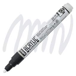 Pebeo Acrylic Marker - White, 4 mm, Bullet Nib marker and swatch