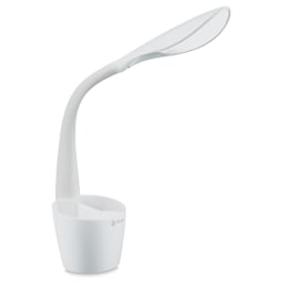OttLite LED Desk Organizer Lamp - Side view of White lamp