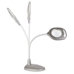 OttLite 2-in-1 LED Magnifier Floor and Table Lamp - Photo showing range of motion as Table lamp