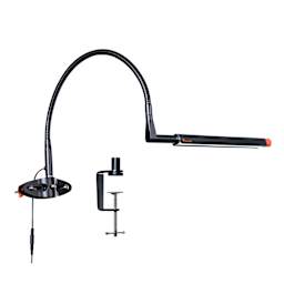 Daylight Techne 2 Artist & Drafting Lamp - Black and Orange, with easel and table clamps