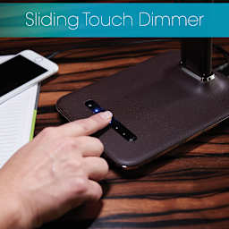 OttLite LED Renew Desk Lamp - Closeup to sliding Dimmer
