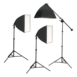 Smith-Victor Floor Stand Photo Shooting Table Complete Kit - 3 LED Softbox Lights (Three LED Softbox Lights shown)