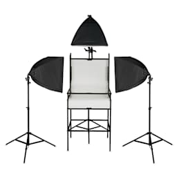 Smith-Victor Floor Stand Photo Shooting Table Complete Kit - 3 LED Softbox Lights