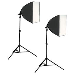 Smith-Victor Floor Stand Photo Shooting Table Complete Kit - 2 LED Softbox Lights (Two LED softbox lights shown)