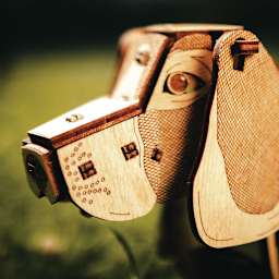 EWA Eco-Wood-Art Animal 3D Wood Kit - Puppy (close-up of dog's face)