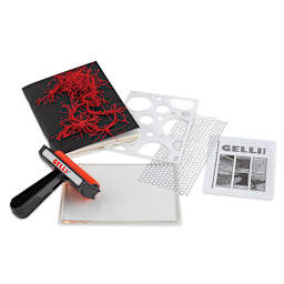 Gelli Arts Printing Plate - Components of Journal Printing Kit shown