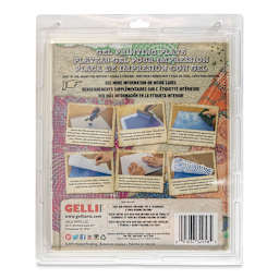 Gelli Arts Gel Printing Plate - 12" x 14" x 3/8", Rectangle, back of packaging