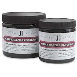 Jacquard Screen Filler & Block Out - Front of Two sizes of Jars 
