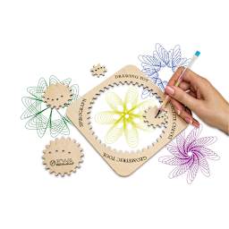 EWA Eco-Wood-Art Wood Spirograph Kit (person using the spirograph)