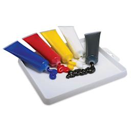 Essdee Premium Water Based Block Printing Ink Set - Primary Set of 5, 100 ml Tubes (Out of package)