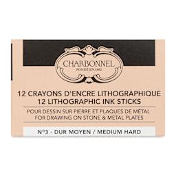 Charbonnel Lithographic Crayons - No 3 Medium Hard, Pkg of 12, front of package