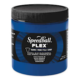 Speedball Flex Screen Printing Fabric Ink - Mineral Blue, 8 oz