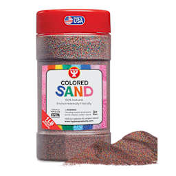 Hygloss Colored Sand - Rainbow Bright, 1 lb Jar and sand