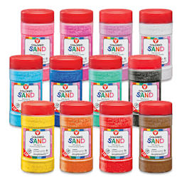 Hygloss Colored Sand - Pkg of 12, Assorted Colors, 1 lb Jars