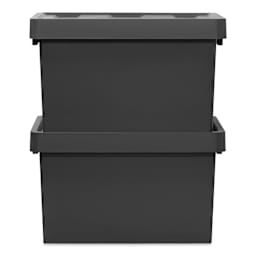 Like-It Store-Up Container with Tray - Shallow, Black, two containers stacked