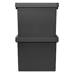 Like-It Store-Up Container with Tray - Deep, Black, two containers stacked