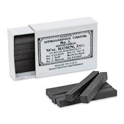 Korn's Lithographic Crayons - Box of 12, #3 Hard