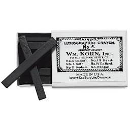 Korn's Lithographic Crayons - Box of 12, #5 Copal
