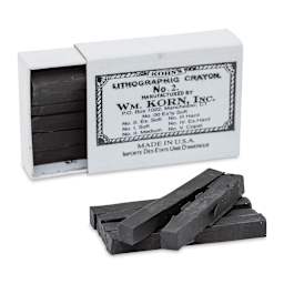 Korn's Lithographic Crayons - Box of 12, #2 Medium