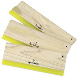 Speedball Graphic Squeegee - Top view of 3 sizes of Squeegees
