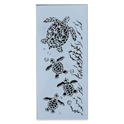 The Crafter's Workshop Slimline Stencil - Sea Turtle Family, 9" x 4" (Out of package)