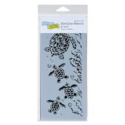 The Crafter's Workshop Slimline Stencil - Sea Turtle Family, 9" x 4" (In package)