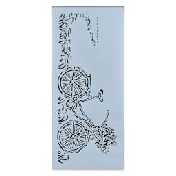 The Crafter's Workshop Slimline Stencil - Pretty Bicycle, 9" x 4" (Out of package)