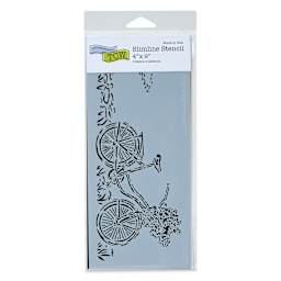 The Crafter's Workshop Slimline Stencil - Pretty Bicycle, 9" x 4" (In package)