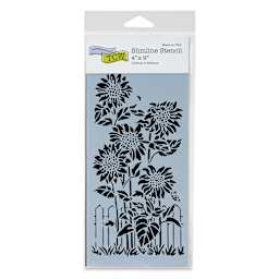 The Crafter's Workshop Slimline Stencil - Sunflower Friends, 9" x 4" (In package)