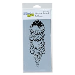 The Crafter's Workshop Slimline Stencil - Ice Cream Cone, 9" x 4" (In package)